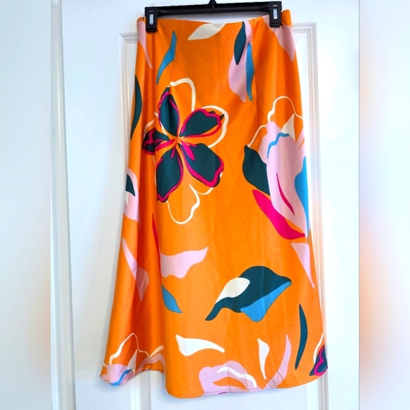Sigrid Olsen Colorful Floral Midi Skirt Size Medium - Picture 2 of 6